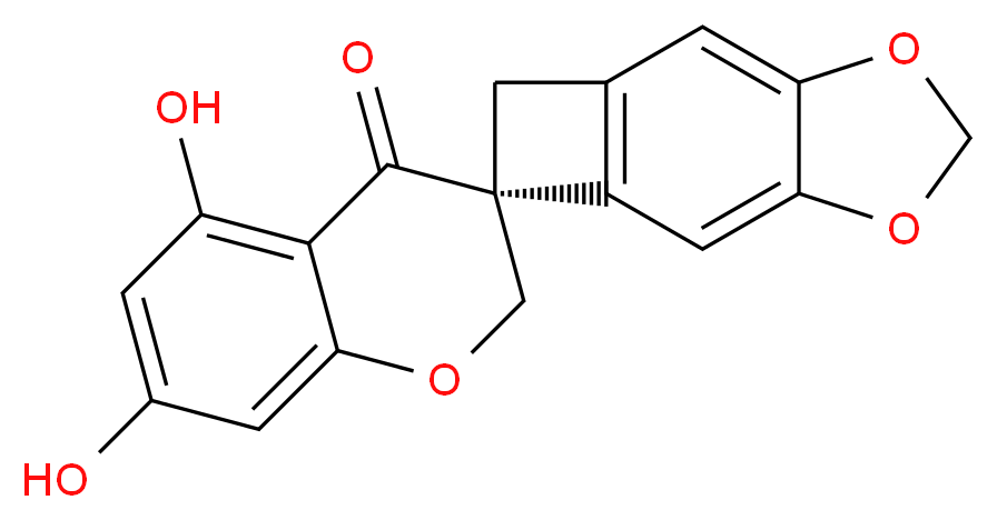 (3R)-5,7-dihydroxy-2,4-dihydro-9',11'-dioxaspiro[1-benzopyran-3,4'-tricyclo[6.3.0.0<sup>3</sup>,<sup>6</sup>]undecane]-1',3'(6'),7'-trien-4-one_分子结构_CAS_52706-07-7