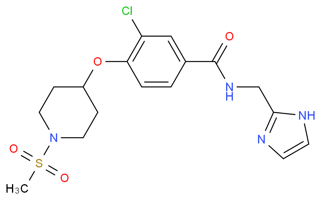 3-chloro-N-(1H-imidazol-2-ylmethyl)-4-{[1-(methylsulfonyl)-4-piperidinyl]oxy}benzamide_分子结构_CAS_)