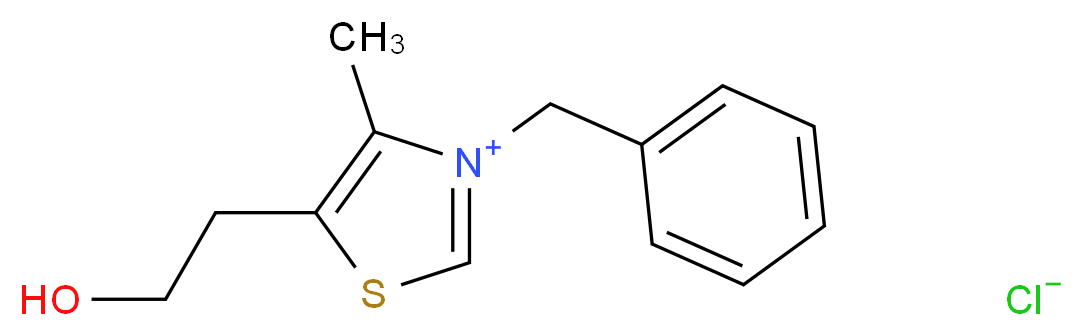 3-苄基-5-(2-羟乙基)-4-甲基氯化噻唑_分子结构_CAS_4568-71-2)