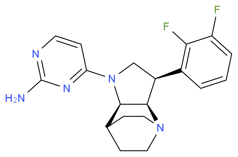 4-[(3R*,3aR*,7aR*)-3-(2,3-difluorophenyl)hexahydro-4,7-ethanopyrrolo[3,2-b]pyridin-1(2H)-yl]pyrimidin-2-amine_分子结构_CAS_)