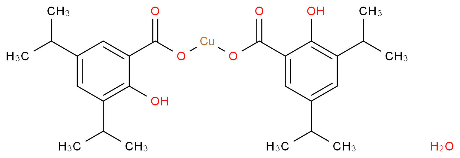 [2-hydroxy-3,5-bis(propan-2-yl)benzoyloxy]cuprio 2-hydroxy-3,5-bis(propan-2-yl)benzoate hydrate_分子结构_CAS_123334-28-1