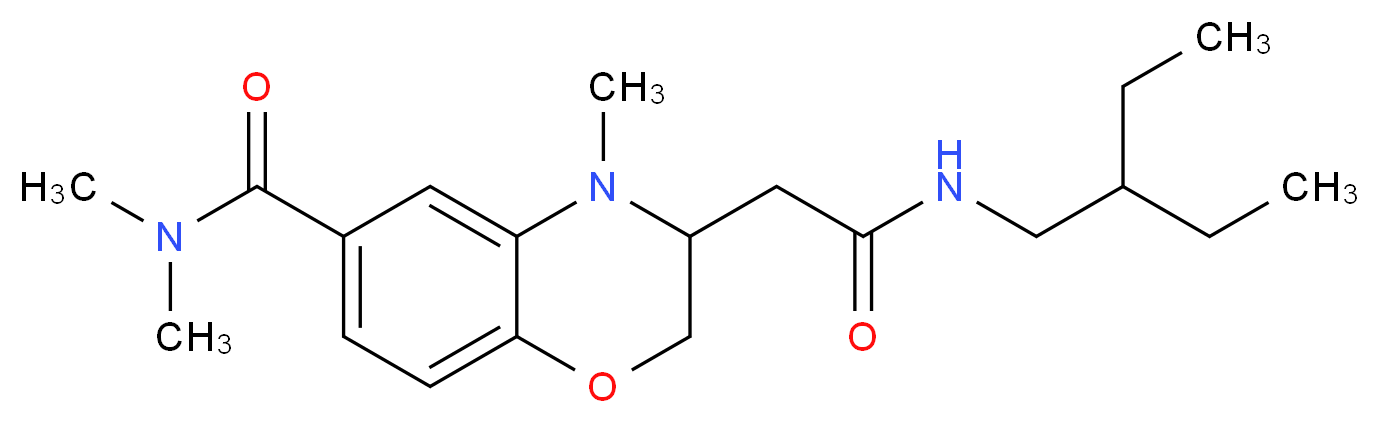 3-{2-[(2-ethylbutyl)amino]-2-oxoethyl}-N,N,4-trimethyl-3,4-dihydro-2H-1,4-benzoxazine-6-carboxamide_分子结构_CAS_)