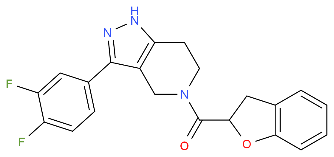 3-(3,4-difluorophenyl)-5-(2,3-dihydro-1-benzofuran-2-ylcarbonyl)-4,5,6,7-tetrahydro-1H-pyrazolo[4,3-c]pyridine_分子结构_CAS_)