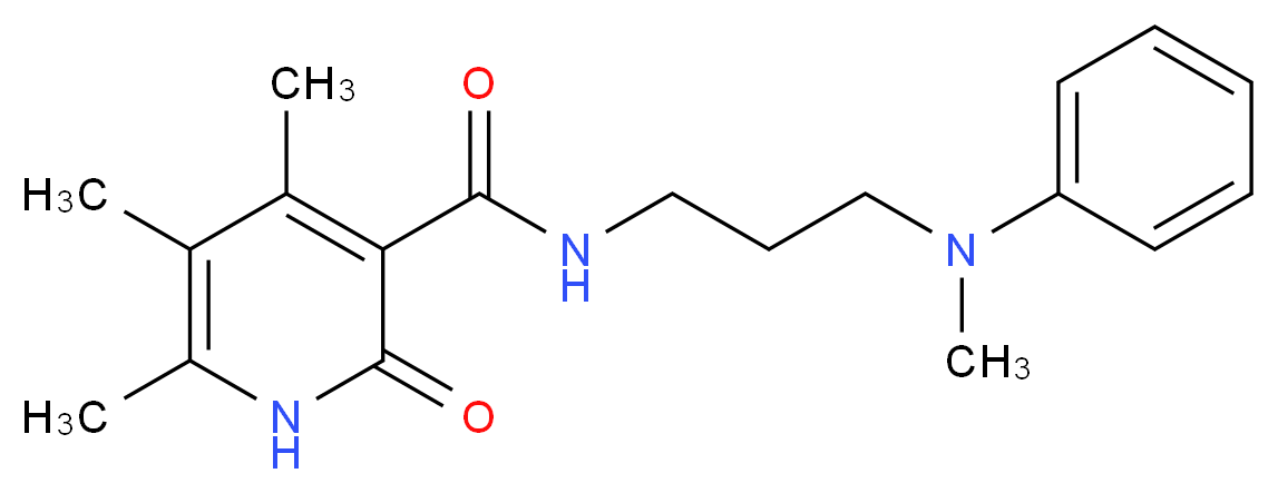 4,5,6-trimethyl-N-{3-[methyl(phenyl)amino]propyl}-2-oxo-1,2-dihydropyridine-3-carboxamide_分子结构_CAS_)