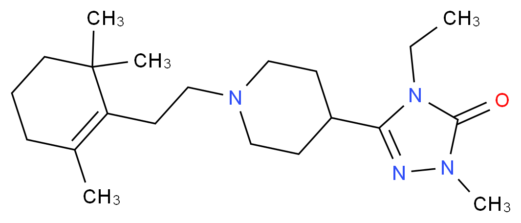 4-ethyl-2-methyl-5-{1-[2-(2,6,6-trimethylcyclohex-1-en-1-yl)ethyl]piperidin-4-yl}-2,4-dihydro-3H-1,2,4-triazol-3-one_分子结构_CAS_)