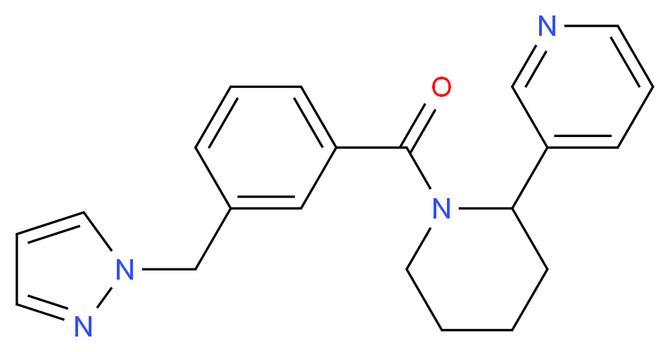 3-{1-[3-(1H-pyrazol-1-ylmethyl)benzoyl]piperidin-2-yl}pyridine_分子结构_CAS_)