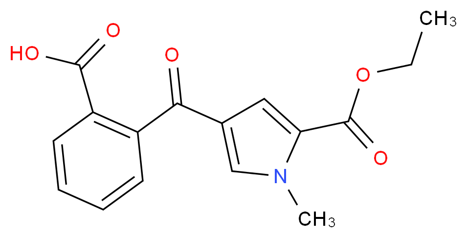 2-[5-(ethoxycarbonyl)-1-methyl-1H-pyrrole-3-carbonyl]benzoic acid_分子结构_CAS_120562-90-5