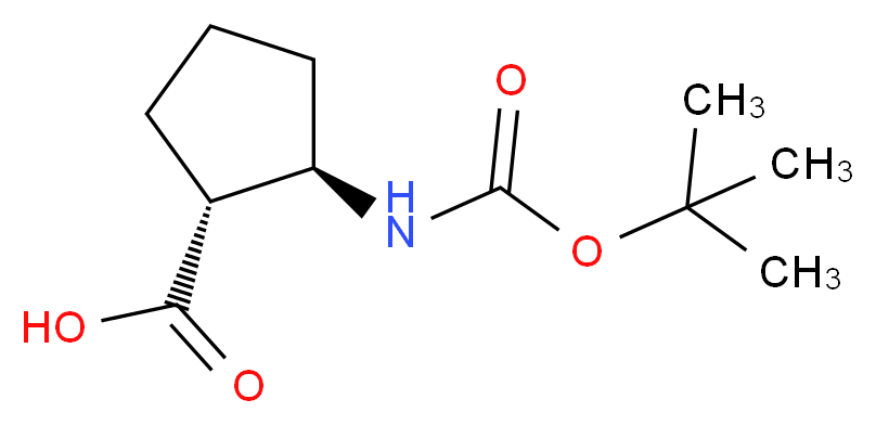 (1R,2R)-2-((tert-Butoxycarbonyl)amino)cyclopentanecarboxylic acid_分子结构_CAS_245115-25-7)