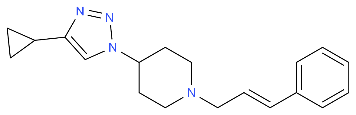 4-(4-cyclopropyl-1H-1,2,3-triazol-1-yl)-1-[(2E)-3-phenylprop-2-en-1-yl]piperidine_分子结构_CAS_)