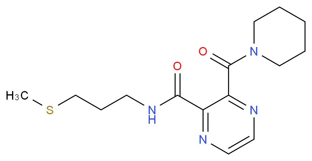 N-[3-(methylthio)propyl]-3-(1-piperidinylcarbonyl)-2-pyrazinecarboxamide_分子结构_CAS_)