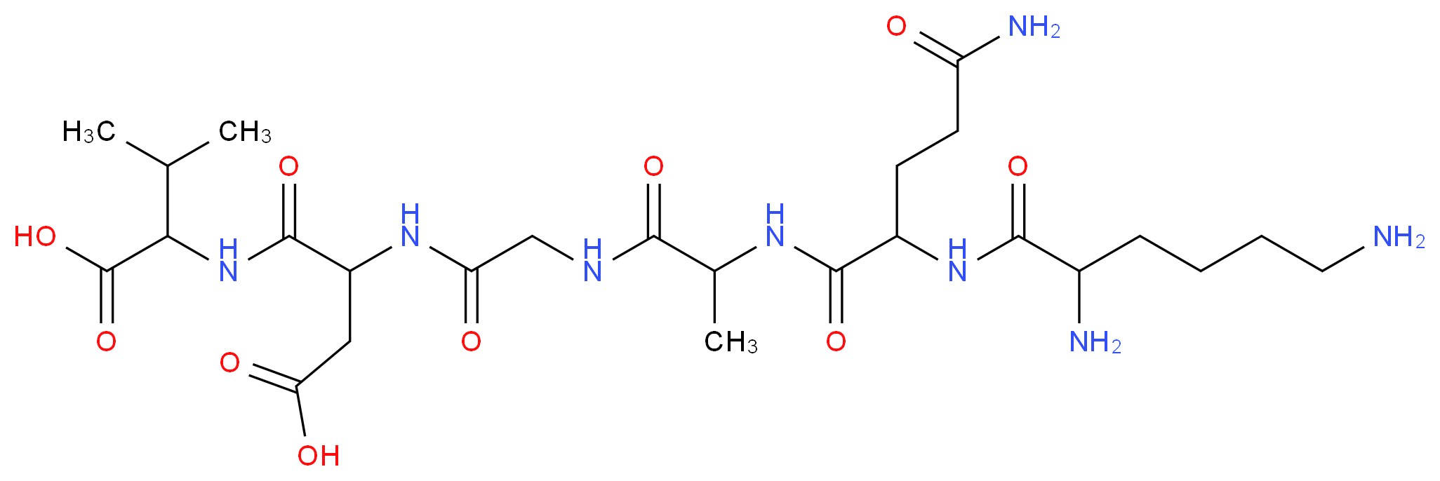 2-[2-(2-{2-[4-carbamoyl-2-(2,6-diaminohexanamido)butanamido]propanamido}acetamido)-3-carboxypropanamido]-3-methylbutanoic acid_分子结构_CAS_80755-87-9