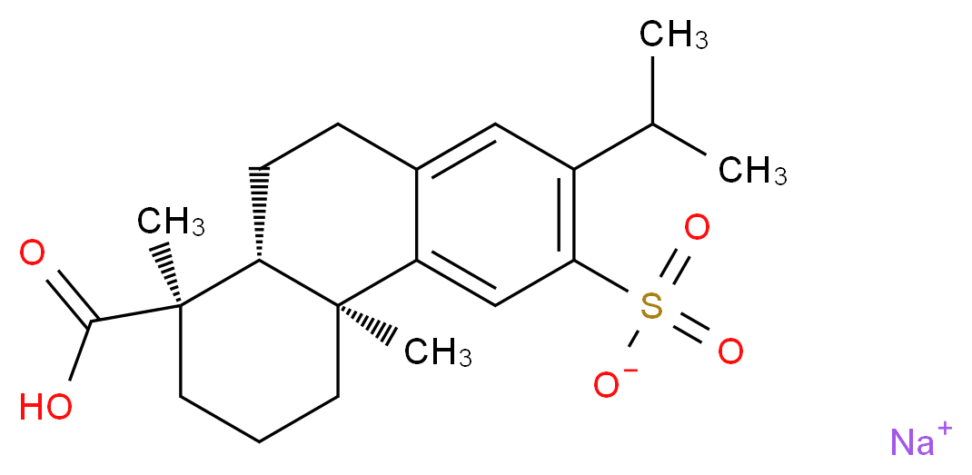 sodium (4bS,8R,8aR)-8-carboxy-4b,8-dimethyl-2-(propan-2-yl)-4b,5,6,7,8,8a,9,10-octahydrophenanthrene-3-sulfonate_分子结构_CAS_86408-72-2