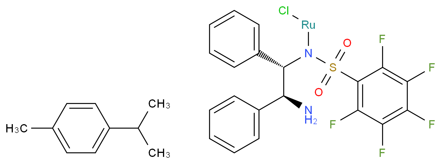 1-methyl-4-(propan-2-yl)benzene; N-[(1S,2S)-2-amino-1,2-diphenylethyl]-N-(chlororuthenio)-2,3,4,5,6-pentafluorobenzene-1-sulfonamide_分子结构_CAS_1026995-72-1