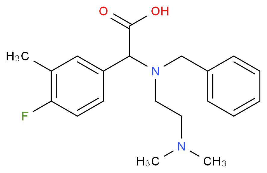 {benzyl[2-(dimethylamino)ethyl]amino}(4-fluoro-3-methylphenyl)acetic acid_分子结构_CAS_)