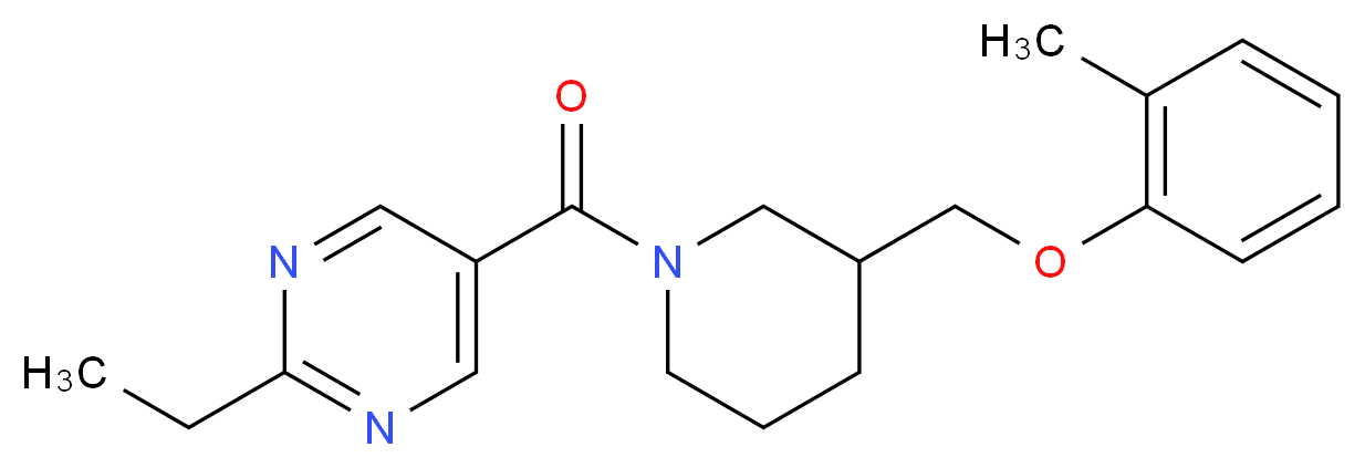 2-ethyl-5-({3-[(2-methylphenoxy)methyl]piperidin-1-yl}carbonyl)pyrimidine_分子结构_CAS_)