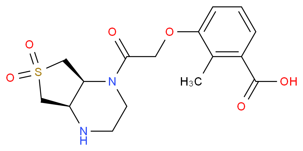 3-{2-[(4aR*,7aS*)-6,6-dioxidohexahydrothieno[3,4-b]pyrazin-1(2H)-yl]-2-oxoethoxy}-2-methylbenzoic acid_分子结构_CAS_)