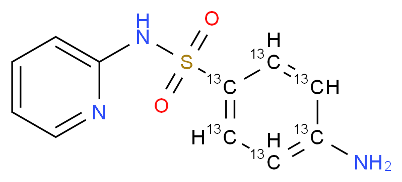 4-amino-N-(pyridin-2-yl)(1,2,3,4,5,6-<sup>1</sup><sup>3</sup>C<sub>6</sub>)benzene-1-sulfonamide_分子结构_CAS_1228182-45-3