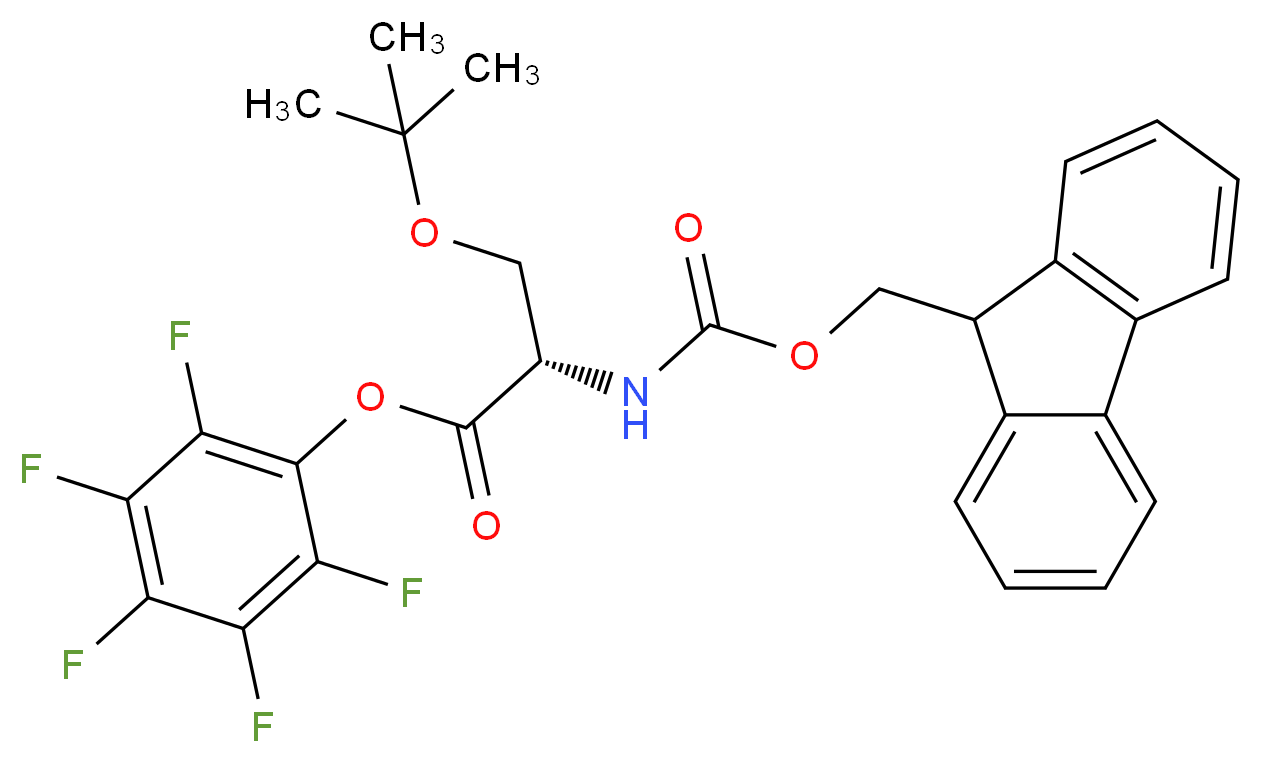 pentafluorophenyl (2S)-3-(tert-butoxy)-2-{[(9H-fluoren-9-ylmethoxy)carbonyl]amino}propanoate_分子结构_CAS_105751-13-1