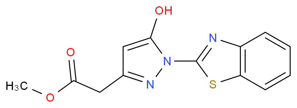 Methyl [1-(1,3-benzothiazol-2-yl)-5-hydroxy-1H-pyrazol-3-yl]acetate_分子结构_CAS_)