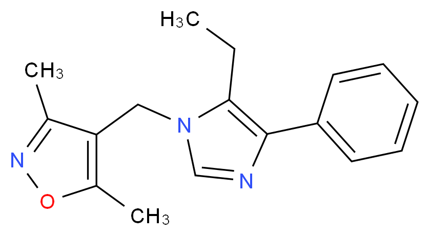 4-[(5-ethyl-4-phenyl-1H-imidazol-1-yl)methyl]-3,5-dimethylisoxazole_分子结构_CAS_)