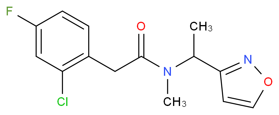 2-(2-chloro-4-fluorophenyl)-N-(1-isoxazol-3-ylethyl)-N-methylacetamide_分子结构_CAS_)