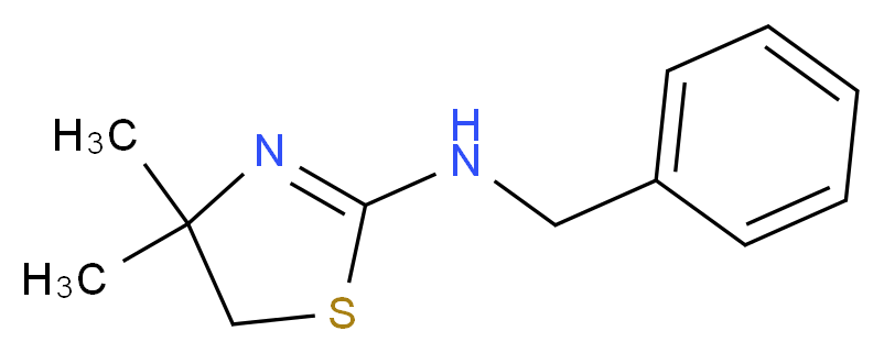 N-benzyl-4,4-dimethyl-4,5-dihydro-1,3-thiazol-2-amine_分子结构_CAS_125101-40-8