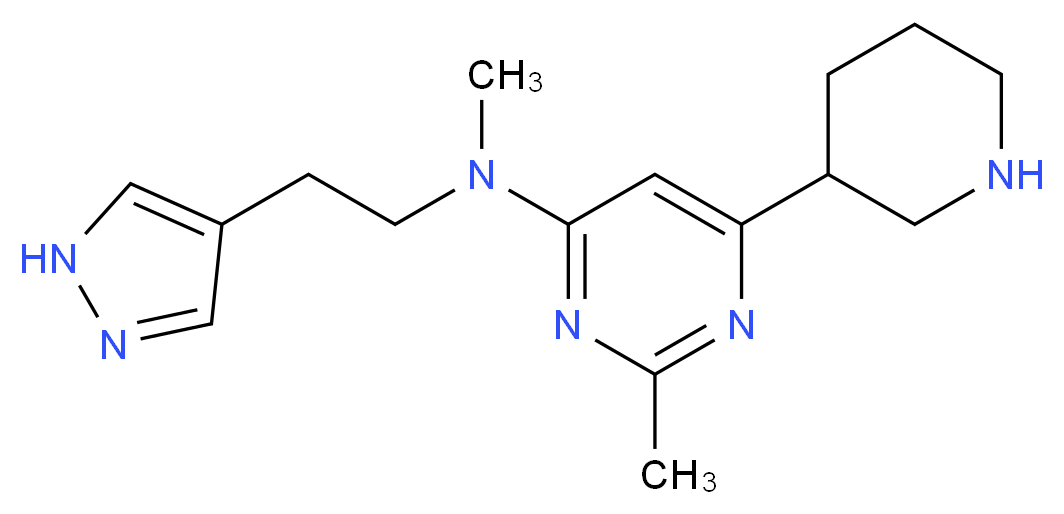 N,2-dimethyl-6-piperidin-3-yl-N-[2-(1H-pyrazol-4-yl)ethyl]pyrimidin-4-amine_分子结构_CAS_)