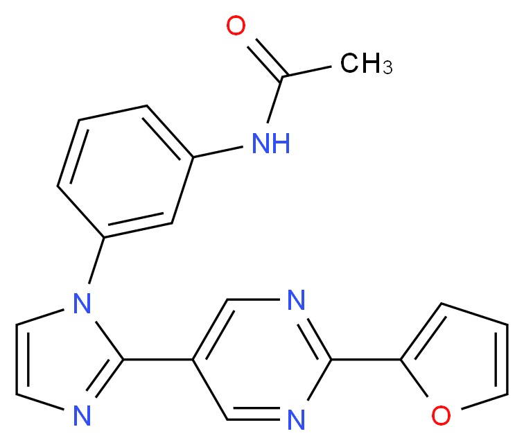 N-(3-{2-[2-(2-furyl)pyrimidin-5-yl]-1H-imidazol-1-yl}phenyl)acetamide_分子结构_CAS_)