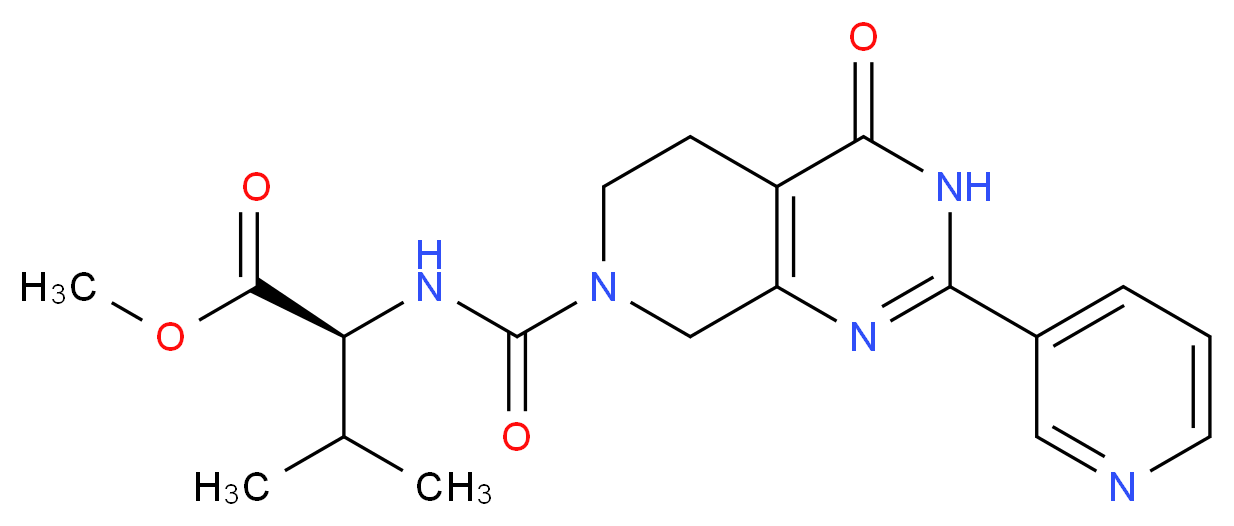 methyl N-[(4-oxo-2-pyridin-3-yl-4,5,6,8-tetrahydropyrido[3,4-d]pyrimidin-7(3H)-yl)carbonyl]-L-valinate_分子结构_CAS_)
