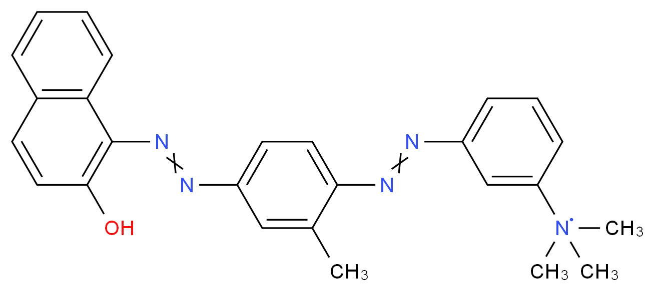 [3-(2-{4-[2-(2-hydroxynaphthalen-1-yl)diazen-1-yl]-2-methylphenyl}diazen-1-yl)phenyl]trimethylaminyl_分子结构_CAS_2636-31-9