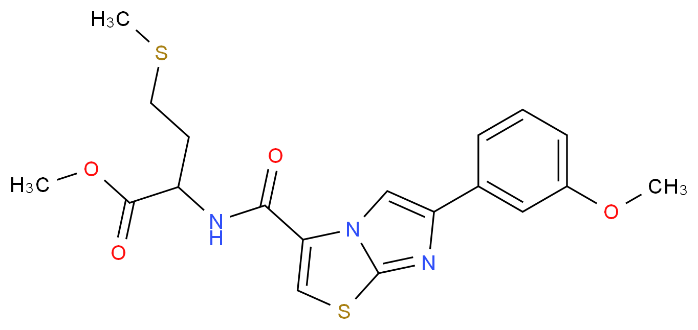 methyl N-{[6-(3-methoxyphenyl)imidazo[2,1-b][1,3]thiazol-3-yl]carbonyl}methioninate_分子结构_CAS_)