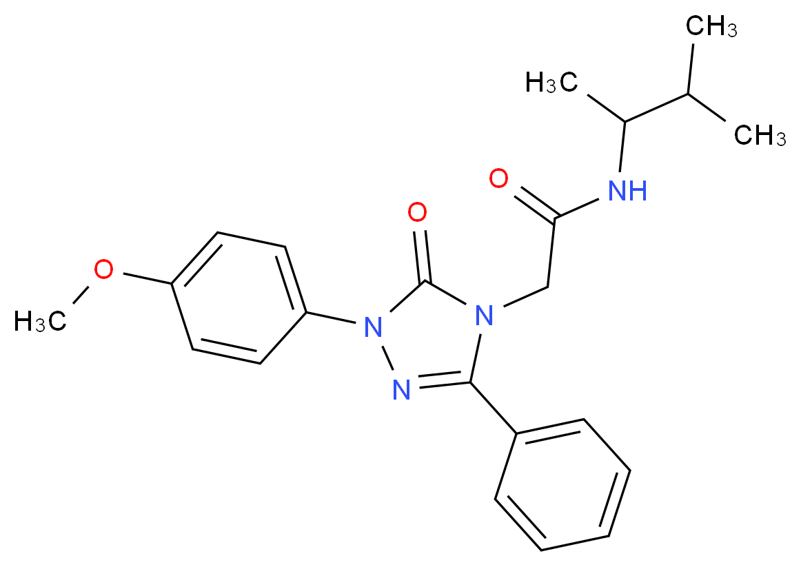 N-(1,2-dimethylpropyl)-2-[1-(4-methoxyphenyl)-5-oxo-3-phenyl-1,5-dihydro-4H-1,2,4-triazol-4-yl]acetamide_分子结构_CAS_)