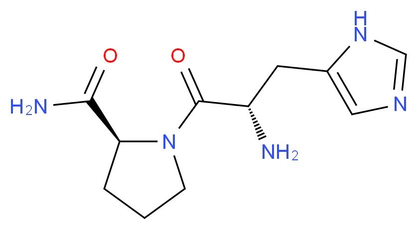 (2S)-1-[(2S)-2-amino-3-(1H-imidazol-5-yl)propanoyl]pyrrolidine-2-carboxamide_分子结构_CAS_33605-69-5