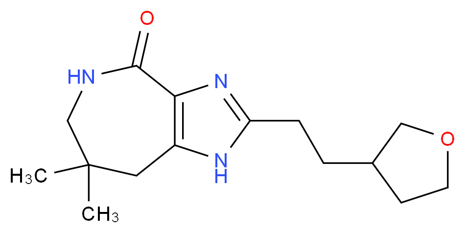 7,7-dimethyl-2-[2-(tetrahydrofuran-3-yl)ethyl]-5,6,7,8-tetrahydroimidazo[4,5-c]azepin-4(1H)-one_分子结构_CAS_)