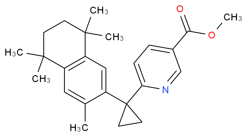 methyl 6-[1-(3,5,5,8,8-pentamethyl-5,6,7,8-tetrahydronaphthalen-2-yl)cyclopropyl]pyridine-3-carboxylate_分子结构_CAS_153559-50-3