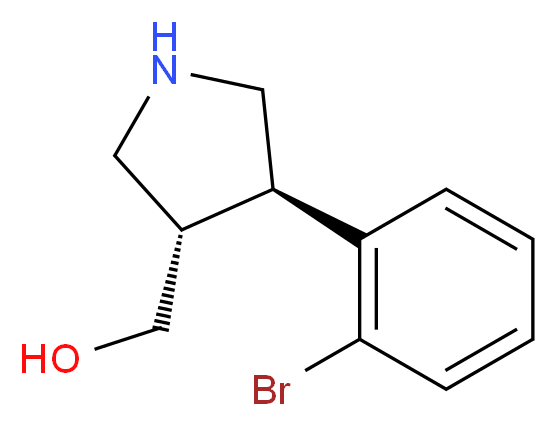 ((3S,4R)-4-(2-bromophenyl)pyrrolidin-3-yl)methanol_分子结构_CAS_1260617-07-9)