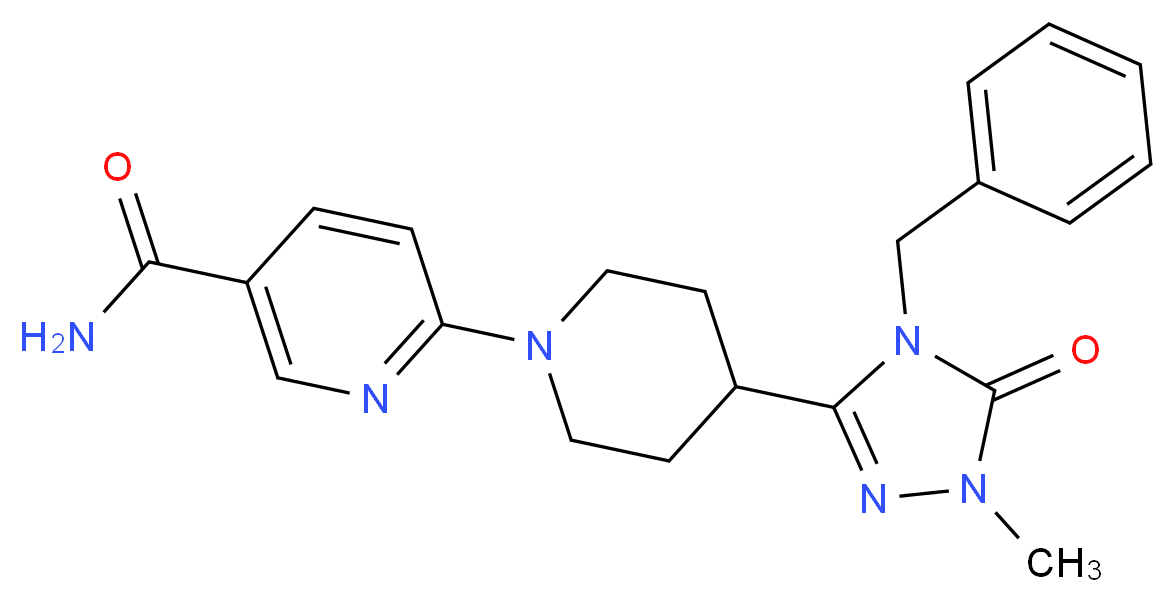 6-[4-(4-benzyl-1-methyl-5-oxo-4,5-dihydro-1H-1,2,4-triazol-3-yl)piperidin-1-yl]nicotinamide_分子结构_CAS_)