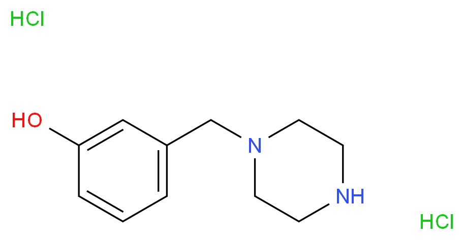 3-(Piperazin-1-ylmethyl)phenol dihydrochloride_分子结构_CAS_443694-34-6)