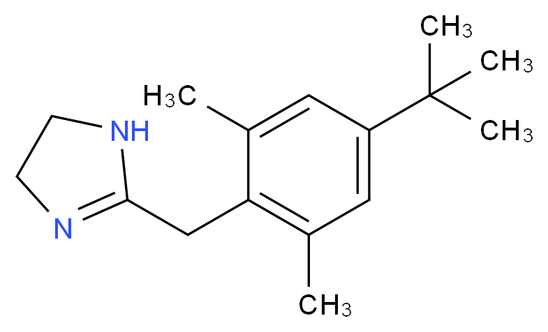 2-[(4-tert-butyl-2,6-dimethylphenyl)methyl]-4,5-dihydro-1H-imidazole_分子结构_CAS_526-36-3