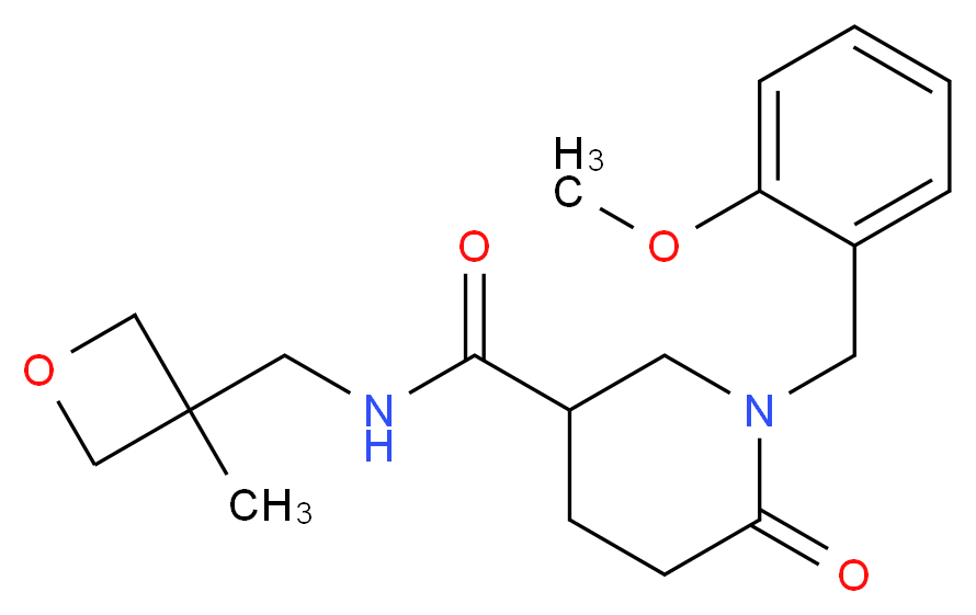 1-(2-methoxybenzyl)-N-[(3-methyl-3-oxetanyl)methyl]-6-oxo-3-piperidinecarboxamide_分子结构_CAS_)