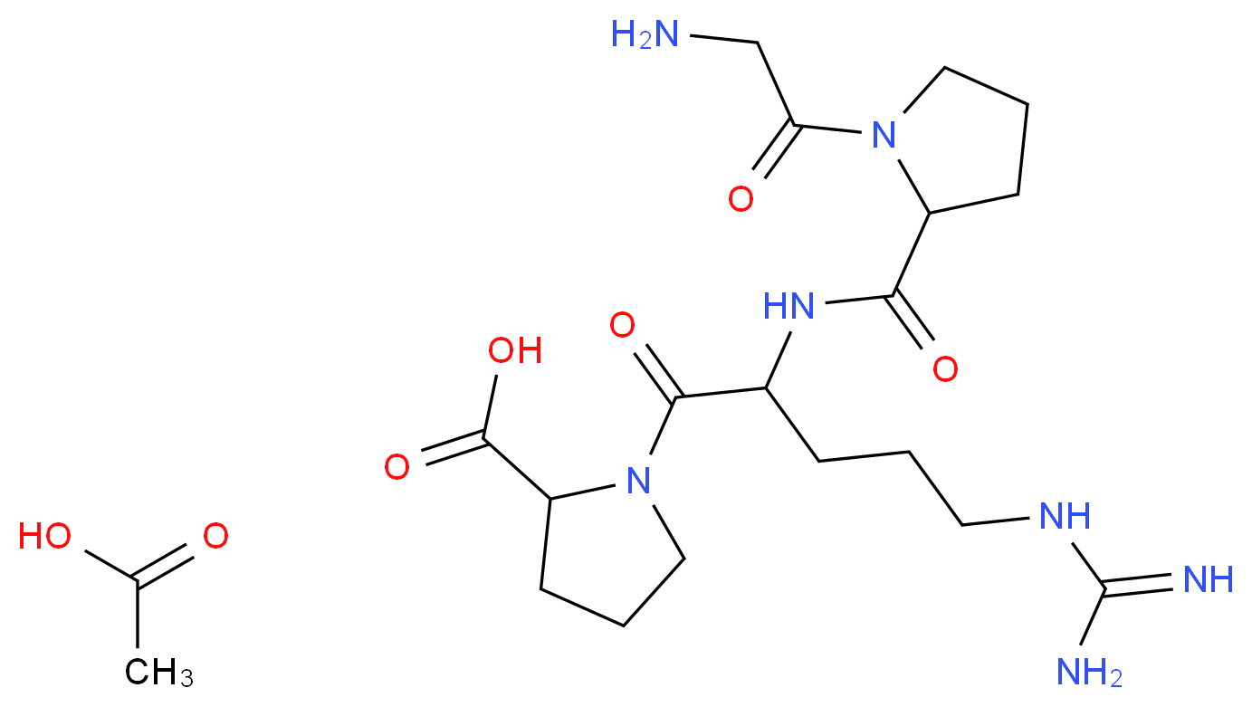 1-(2-{[1-(2-aminoacetyl)pyrrolidin-2-yl]formamido}-5-carbamimidamidopentanoyl)pyrrolidine-2-carboxylic acid; acetic acid_分子结构_CAS_67869-62-9
