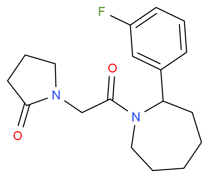 1-{2-[2-(3-fluorophenyl)azepan-1-yl]-2-oxoethyl}pyrrolidin-2-one_分子结构_CAS_)