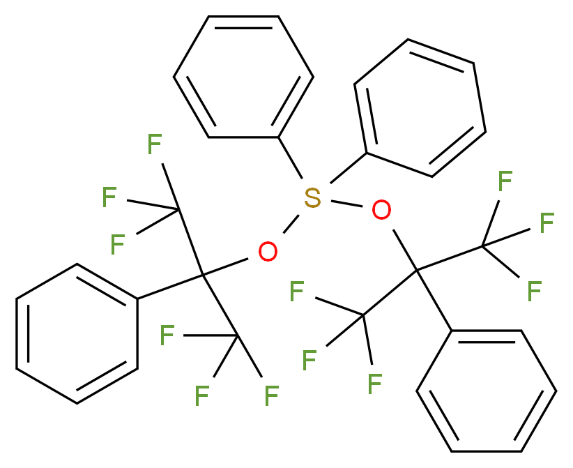 [2-({diphenyl[(1,1,1,3,3,3-hexafluoro-2-phenylpropan-2-yl)oxy]-λ<sup>4</sup>-sulfanyl}oxy)-1,1,1,3,3,3-hexafluoropropan-2-yl]benzene_分子结构_CAS_32133-82-7