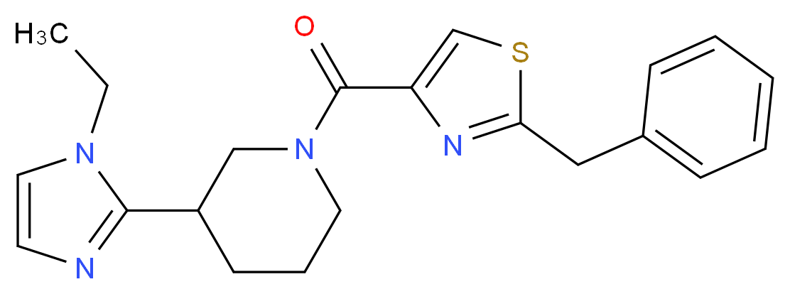 1-[(2-benzyl-1,3-thiazol-4-yl)carbonyl]-3-(1-ethyl-1H-imidazol-2-yl)piperidine_分子结构_CAS_)