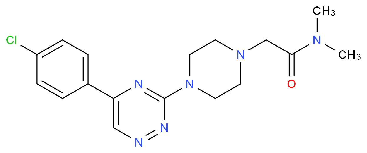2-{4-[5-(4-chlorophenyl)-1,2,4-triazin-3-yl]-1-piperazinyl}-N,N-dimethylacetamide_分子结构_CAS_)
