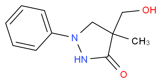 4-甲基-4-羟甲基-1-苯基-3-吡唑烷酮_分子结构_CAS_13047-13-7)