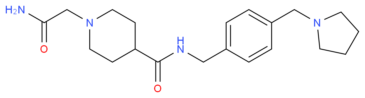 1-(2-amino-2-oxoethyl)-N-[4-(1-pyrrolidinylmethyl)benzyl]-4-piperidinecarboxamide_分子结构_CAS_)