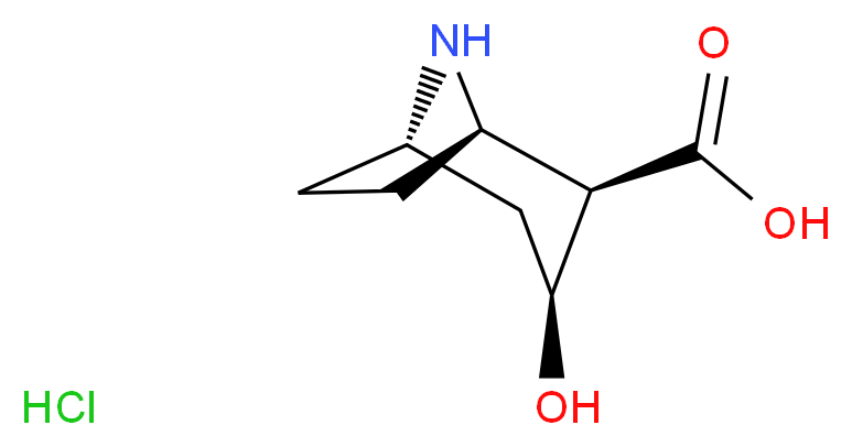 (1R,2R,3S,5S)-3-hydroxy-8-azabicyclo[3.2.1]octane-2-carboxylic acid hydrochloride_分子结构_CAS_192697-90-8