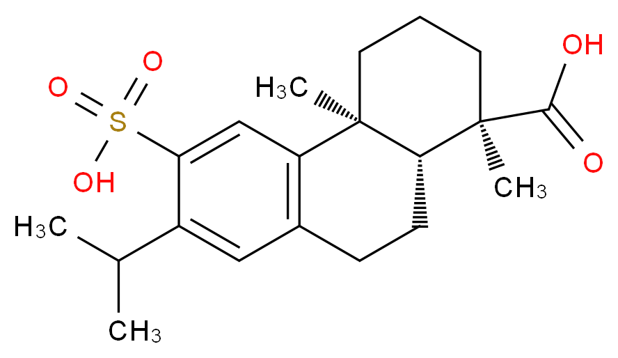(1R,4aS,10aR)-1,4a-dimethyl-7-(propan-2-yl)-6-sulfo-1,2,3,4,4a,9,10,10a-octahydrophenanthrene-1-carboxylic acid_分子结构_CAS_86408-72-2