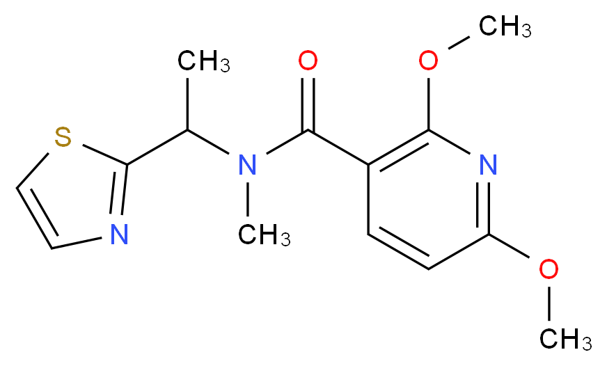 2,6-dimethoxy-N-methyl-N-[1-(1,3-thiazol-2-yl)ethyl]nicotinamide_分子结构_CAS_)